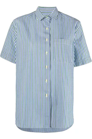 Burberry Women Short Sleeve - 1990s striped short-sleeved shirt