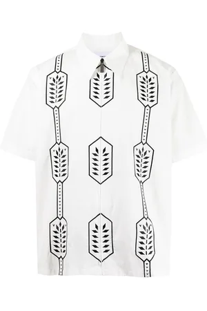 Ports V Geometric-print cotton shirt