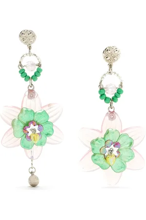 AMIR SLAMA Floral asymmetric drop earrings