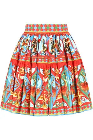Dolce & Gabbana Carretto-print pleated miniskirt