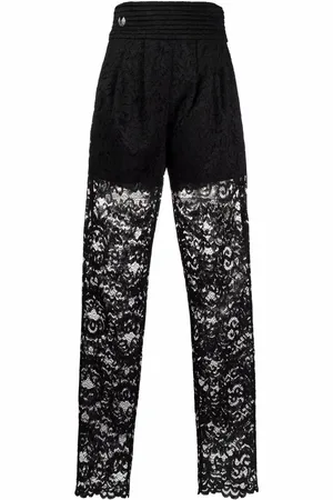 Philipp Plein High-waisted lace-patterned trousers