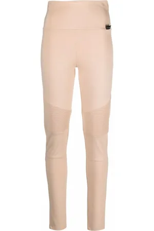 Philipp Plein Ribbed-panel biker leggings