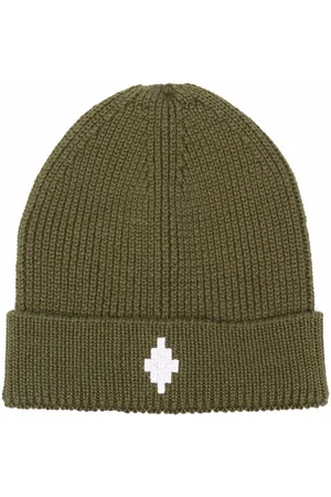 MARCELO BURLON Logo-embroidered ribbed-knit hat