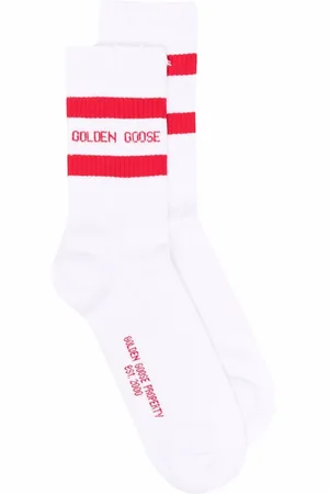 Golden Goose Logo-intarsia ribbed-knit ankle socks