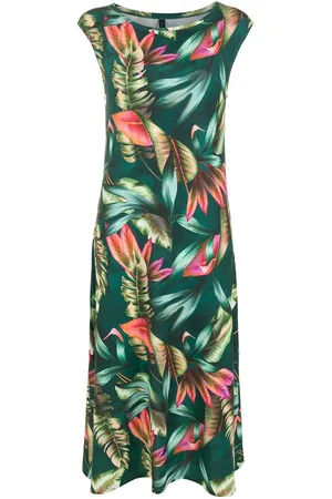 Lygia & Nanny Leaf print midi dress