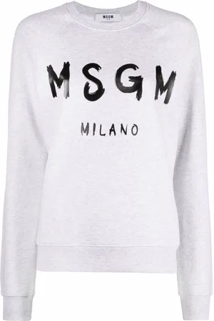 Msgm Logo-print crew neck sweatshirt