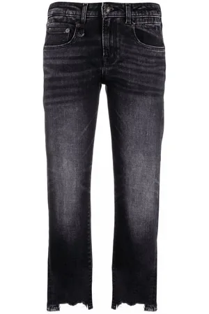 R13 Raw-cut cropped jeans