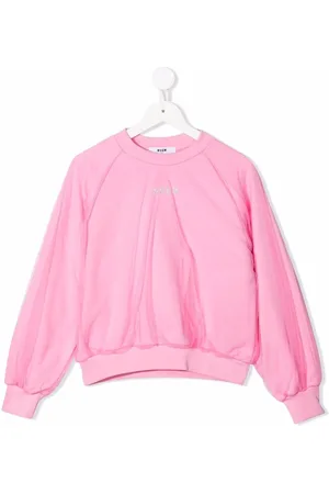 Msgm Tulle-layered cotton sweatshirt