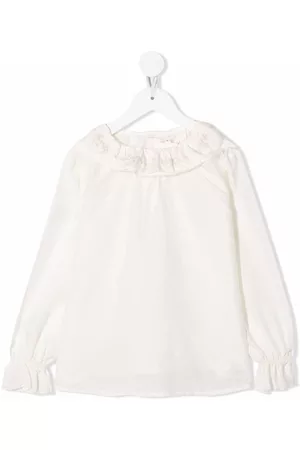 BONPOINT Girls Shirts - Jaya ruffle-trim silk blouse