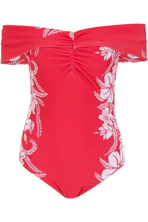 AMIR SLAMA Floral off-shoulder swimsuit
