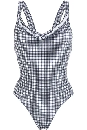 AMIR SLAMA Check print swimsuit