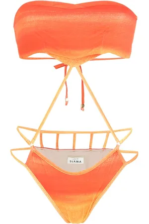 AMIR SLAMA Printed cut-out swimsuit