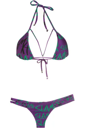 AMIR SLAMA Logo print bikini set