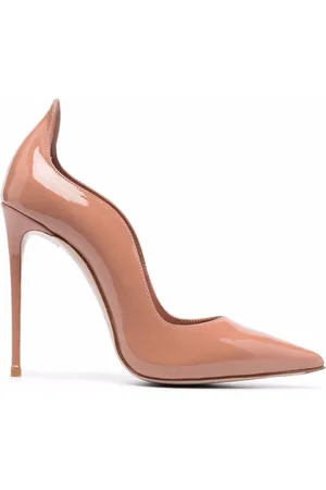LE SILLA Wave-edge patent leather pumps
