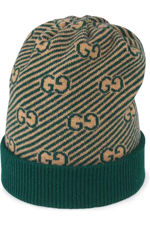 Gucci Boys Hats - Diagonal GG pattern jacquard knit hat