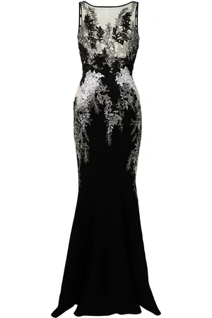 Saiid Kobeisy Fitted floral lace-embroidered gown