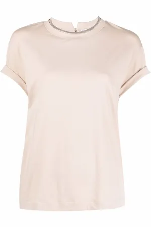 Brunello Cucinelli Constrast-trim fitted T-shirt