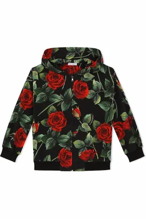 Dolce & Gabbana Interlock rose-print hoodie