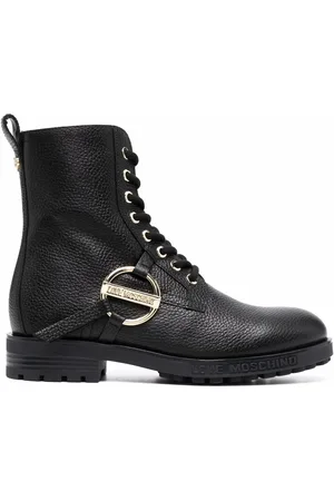 Moschino Logo-plaque lace-up boots