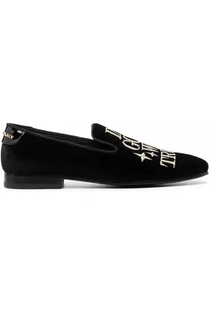Philipp Plein Money-embroidered velvet loafers