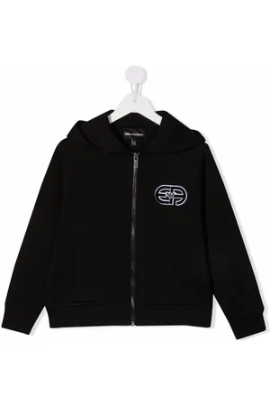 Emporio Armani Logo patch zip-up hoodie