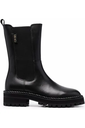 LIU JO Tailor logo-trim leather Chelsea boots - Black