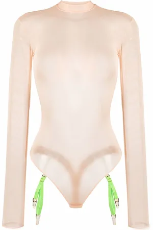 MAISON CLOSE Mesh long-sleeved bodysuit