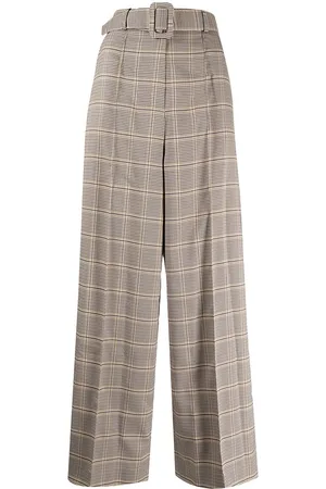 Rokh Houndstooth belted waist trousers