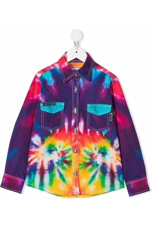 Philipp Plein Tie-dye denim shirt