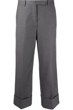 Thom Browne Cuffed-hem cropped trousers