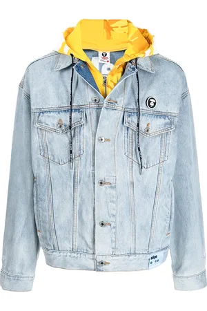 A Bathing Ape Logo-badge denim jacket