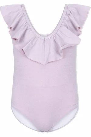 MONNALISA Ruffle-trim V-neck swimsuit