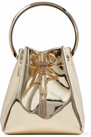 Jimmy Choo Bon Bon metallic-effect bucket bag