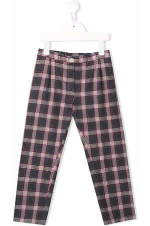 SIOLA Check-print slim-cut trousers