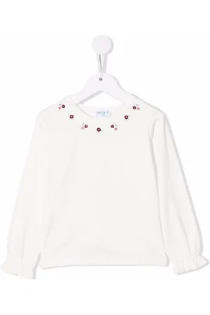SIOLA Floral-embroidery long-sleeve T-shirt