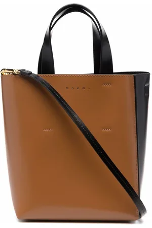 Marni Logo-detail leather tote bag