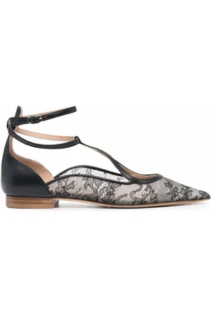 Scarosso Gae floral-lace ballerina shoes