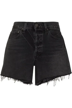 AGOLDE Parker frayed denim shorts