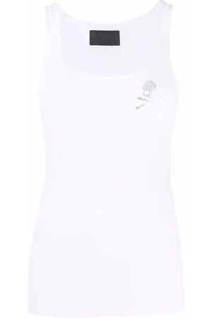 Philipp Plein Rhinestone-embellished skull top