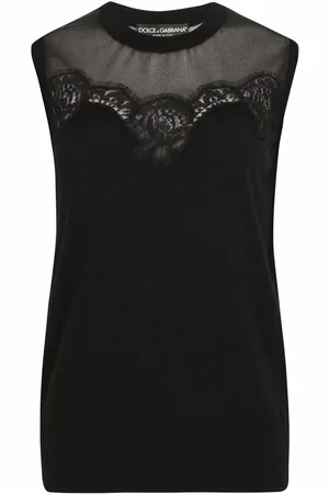 Dolce & Gabbana Lace-detail sleeveless jumper