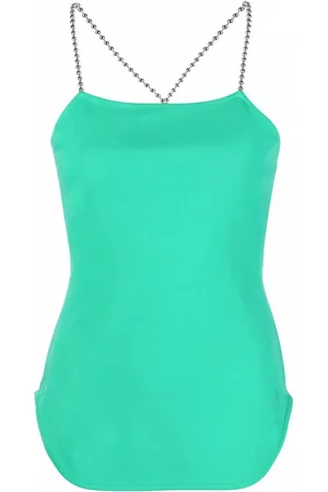 The Attico Chain-detail square-neck top