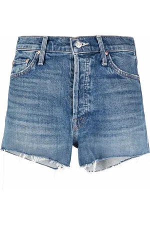 Mother The Tomcat frayed denim shorts