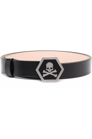 Philipp Plein Skull-motif leather belt