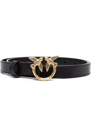 Pinko Logo-plaque leather belt