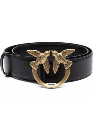 Pinko Logo-plaque leather belt