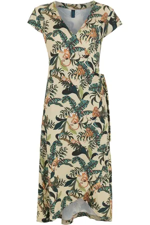 Lygia & Nanny Falc??o monkey-print wrap dress