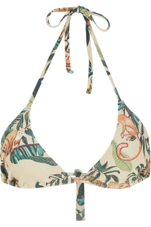 Lygia & Nanny Lasmim leaf-print bikini top