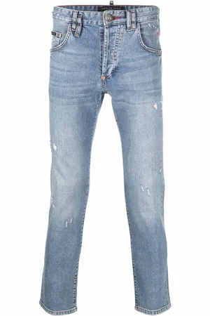 Philipp Plein Distressed straight-cut jeans