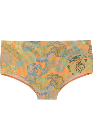 AMIR SLAMA Leaf print swim briefs