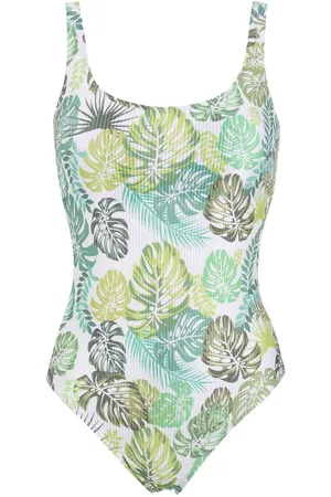 AMIR SLAMA Palm leaf print swimsuit